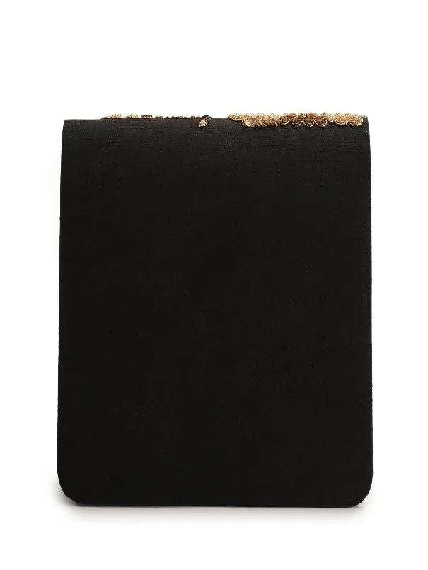 Black Sazee Flap Clutch Bag