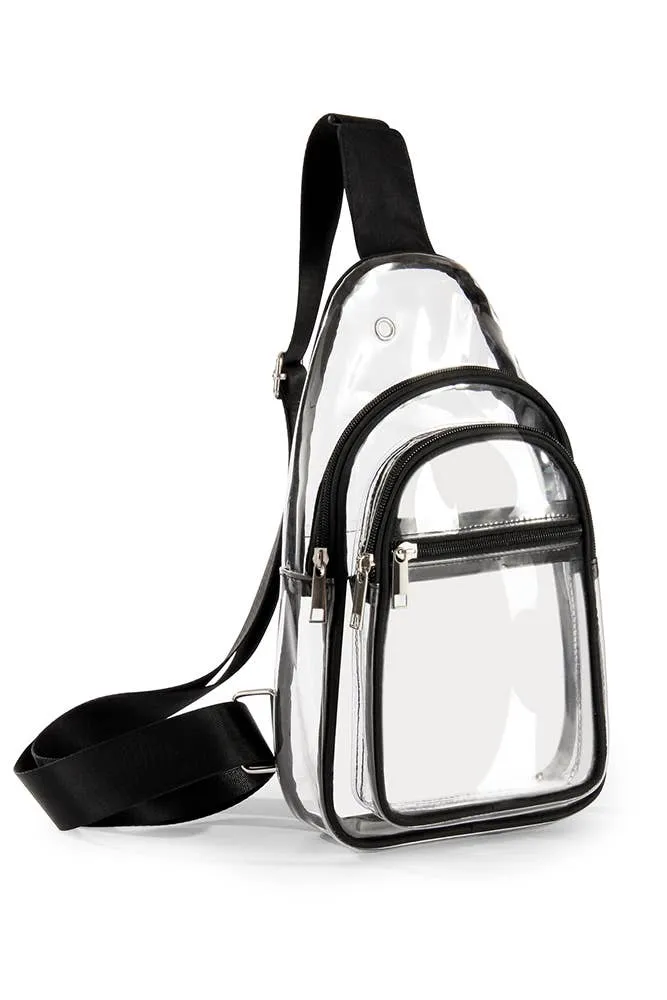 Black Strap Clear Sling Bag