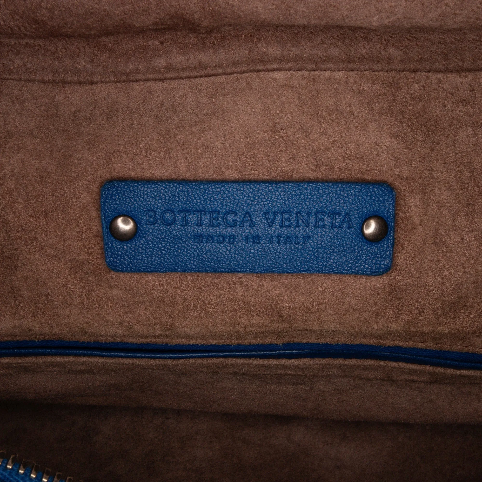 Blue Bottega Veneta Intrecciato Tote Bag