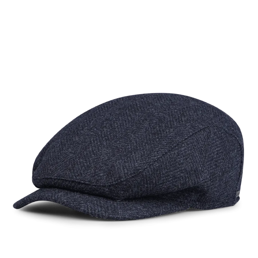 Blue Herringbone Wool Ivy Contemporary Cap