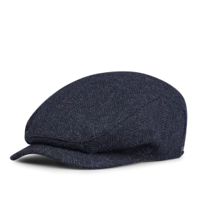 Blue Herringbone Wool Ivy Contemporary Cap