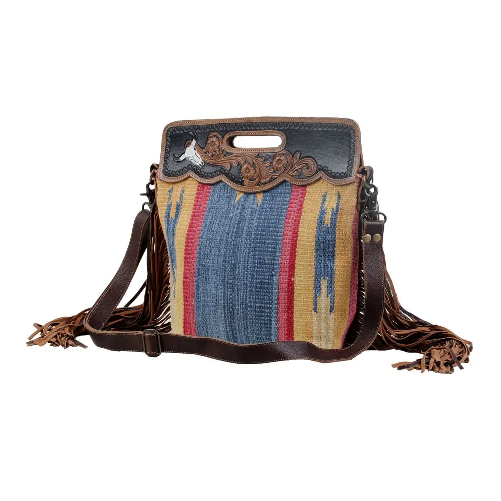 BLUE STREAM HAND TOOLED BAG