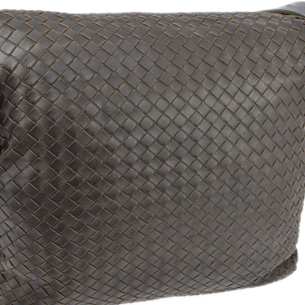 Bottega Veneta Brown Intrecciato Messenger Bag