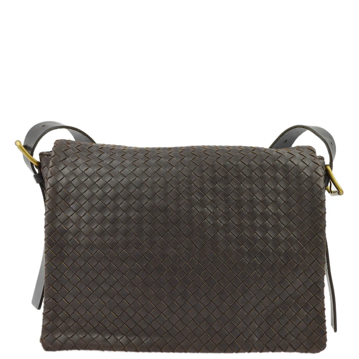 Bottega Veneta Brown Intrecciato Messenger Bag