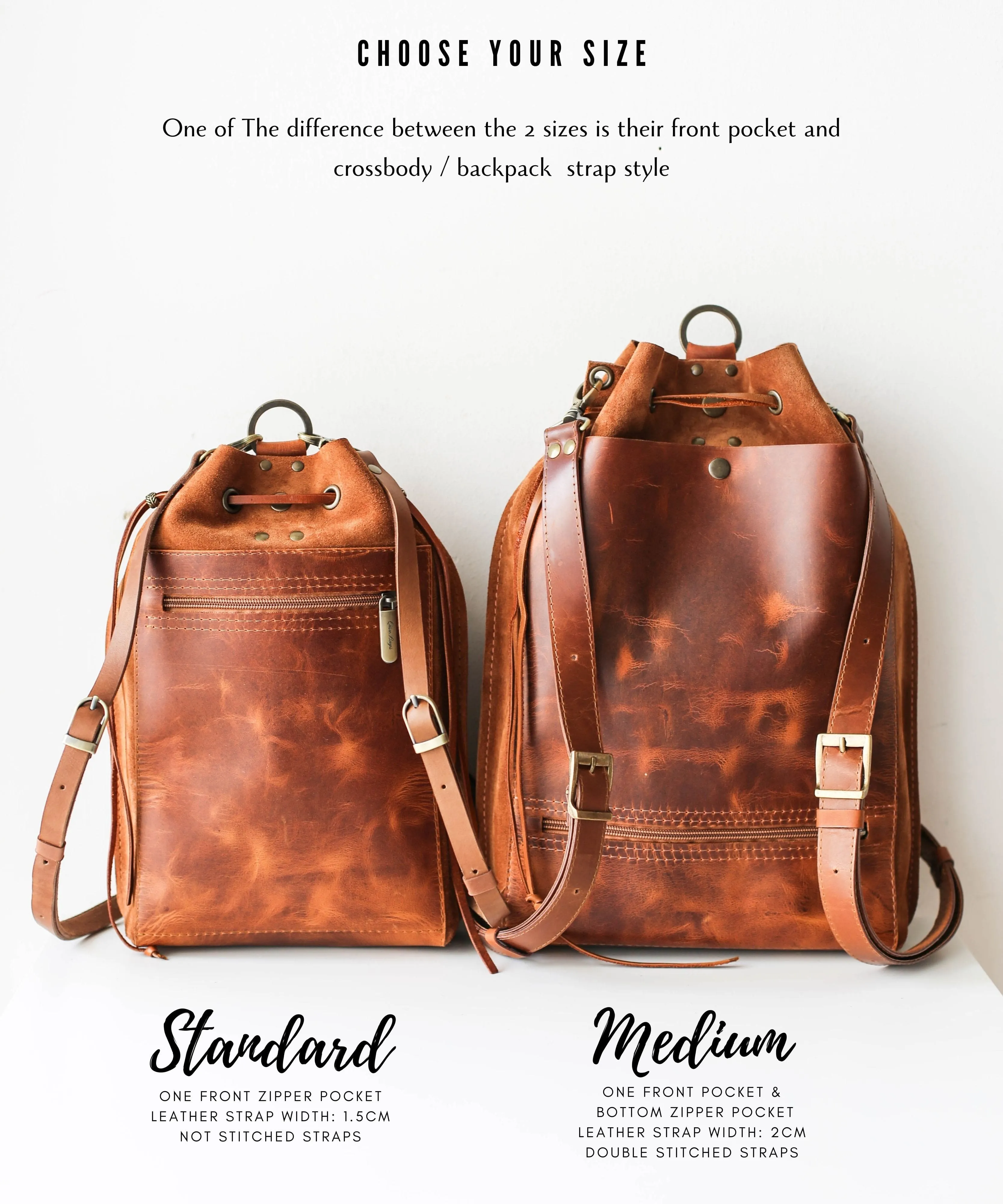 Brown Leather Backpack Purse