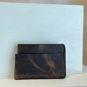 Brown Pull Up Horizontal Leather Card Wallet