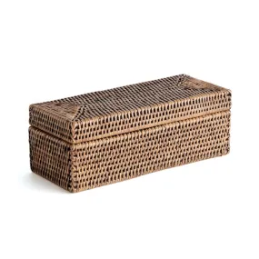 Burma Rattan 3 Compartment Lidded Box