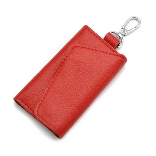 Business Card Holder Wallet 100% Genuine Leather Key Bag Unisex Solid Organizer Bag Men's Wallet Car Housekeeper Wallet QB67