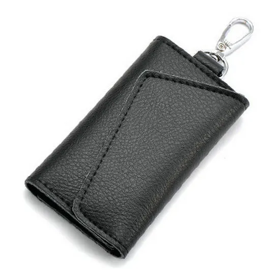 Business Card Holder Wallet 100% Genuine Leather Key Bag Unisex Solid Organizer Bag Men's Wallet Car Housekeeper Wallet QB67