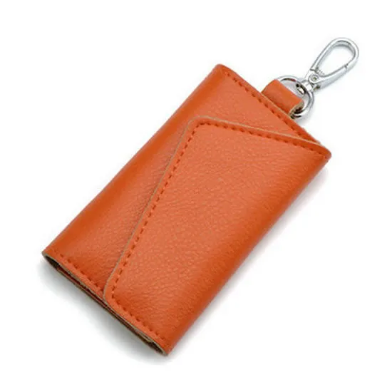 Business Card Holder Wallet 100% Genuine Leather Key Bag Unisex Solid Organizer Bag Men's Wallet Car Housekeeper Wallet QB67