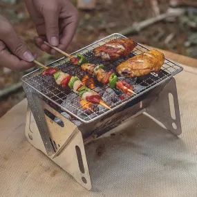 Camping Barbecue Grill Portable Folding Stainless Picnic BBQ Rack