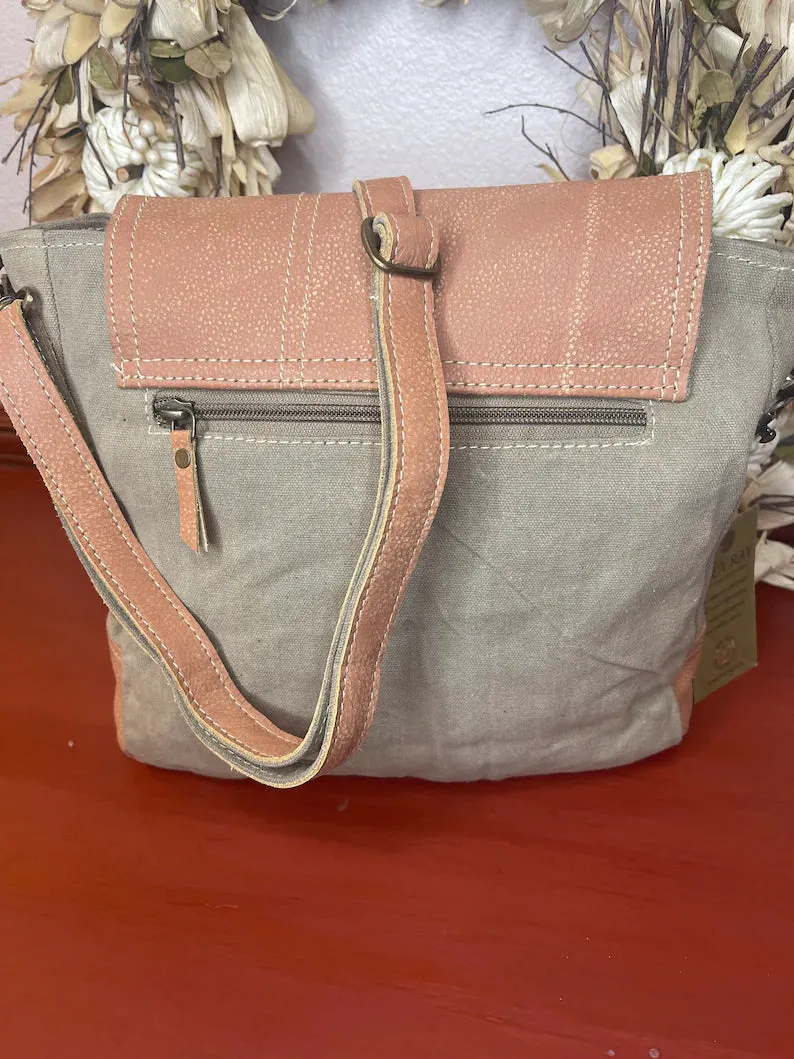 Canvas Suede Crossbody Shoulder Bag