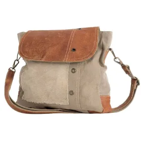 Canvas Suede Crossbody Shoulder Bag