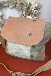 Canvas Suede Crossbody Shoulder Bag