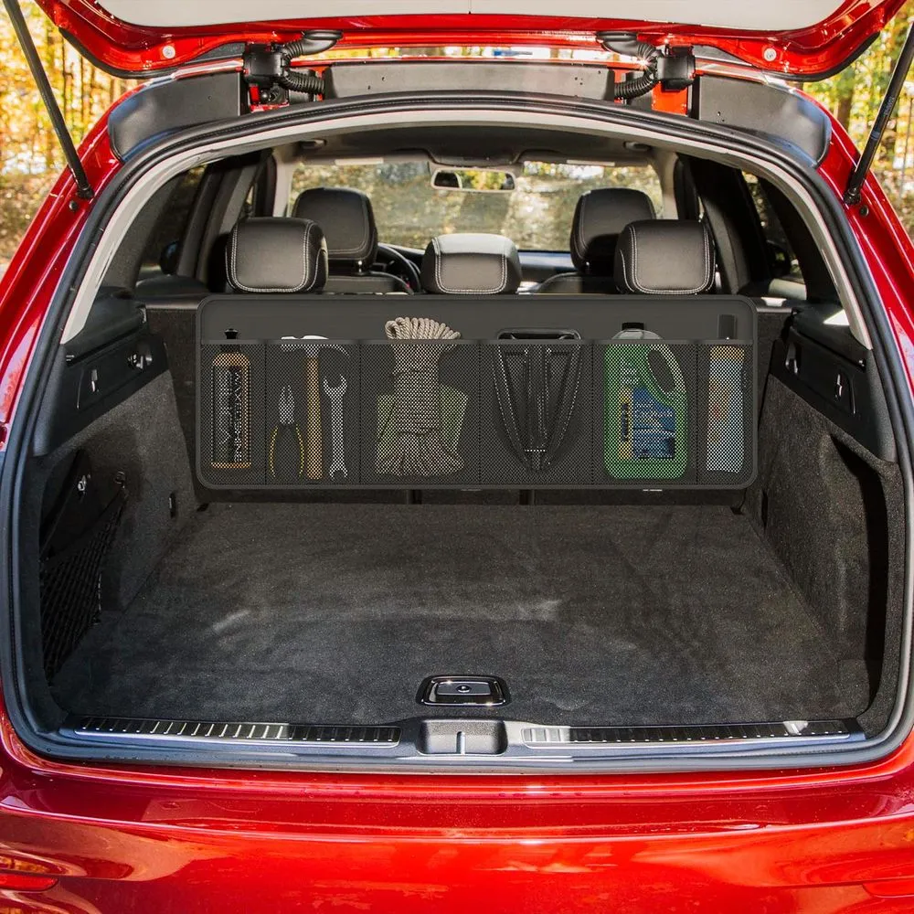 Car Backseat Organizer - Black Mesh Storage Solution