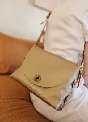 Champagne Gold Crossbody Flap Bag