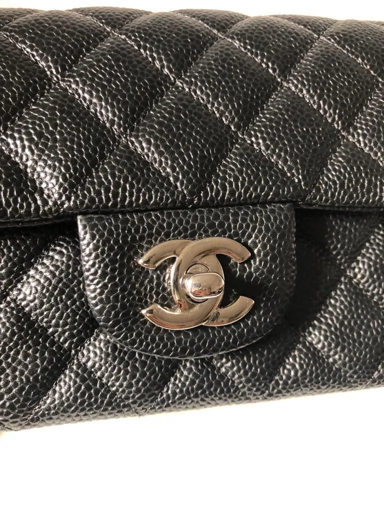 Chanel Caviar Black Quilted Classic Flap Mini SHW