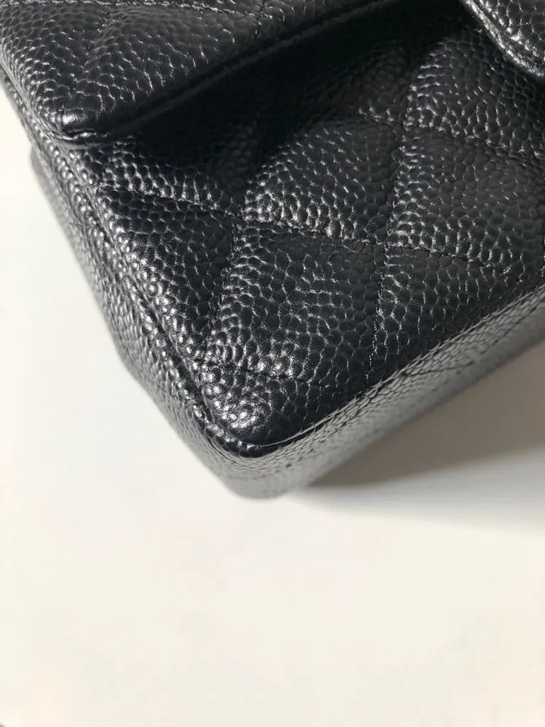 Chanel Caviar Black Quilted Classic Flap Mini SHW