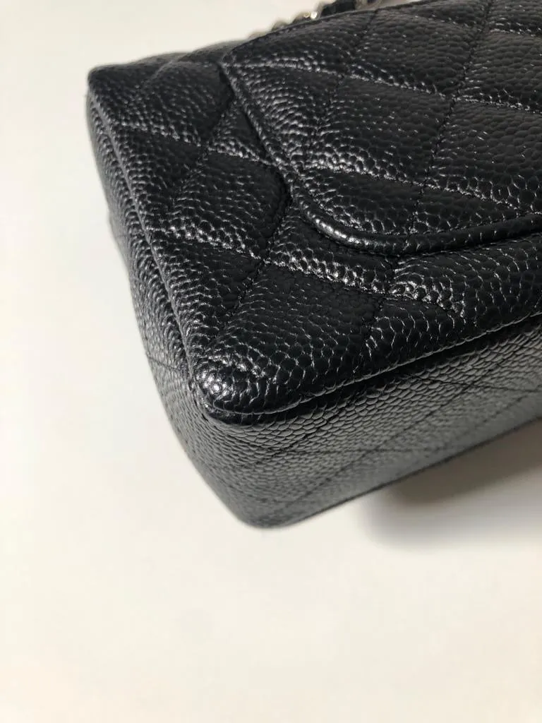 Chanel Caviar Black Quilted Classic Flap Mini SHW