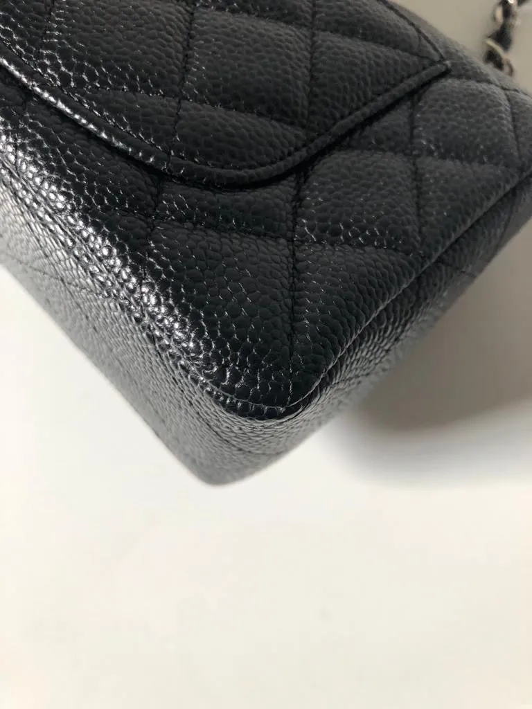 Chanel Caviar Black Quilted Classic Flap Mini SHW