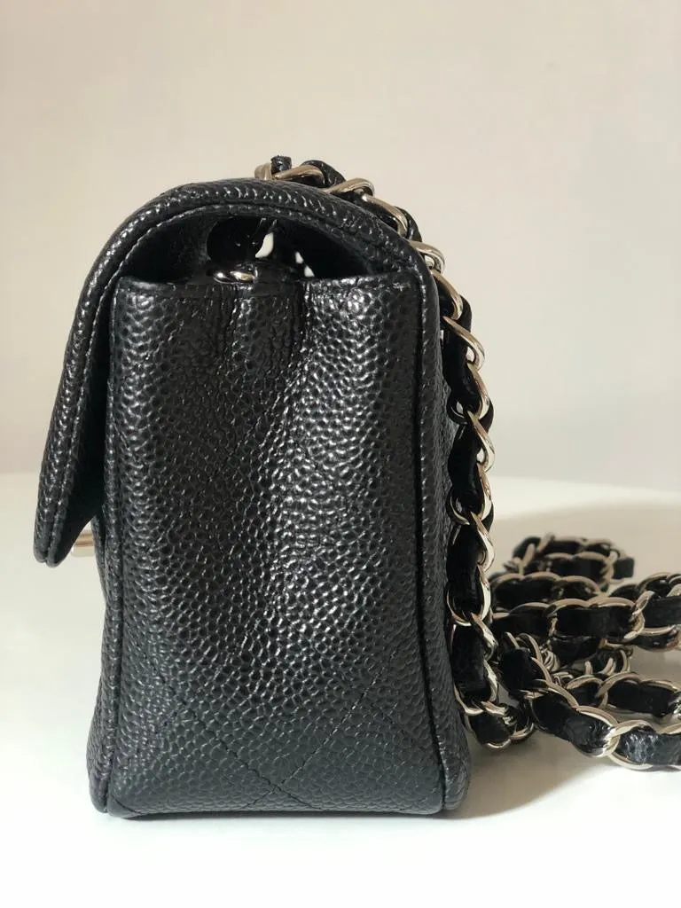 Chanel Caviar Black Quilted Classic Flap Mini SHW