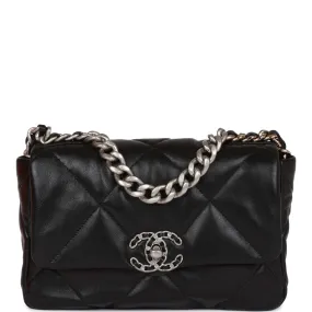 Chanel Medium 19 Flap Bag Black Lambskin Mixed Hardware