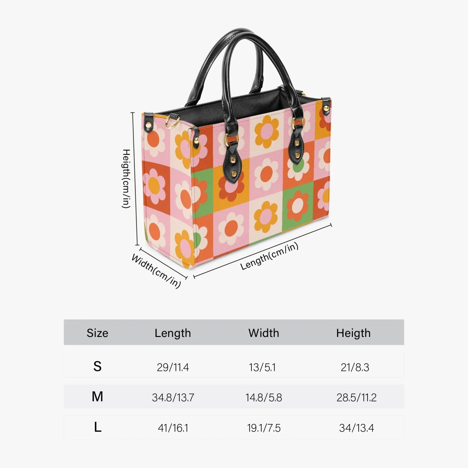 Checker Board flower Tote Bag