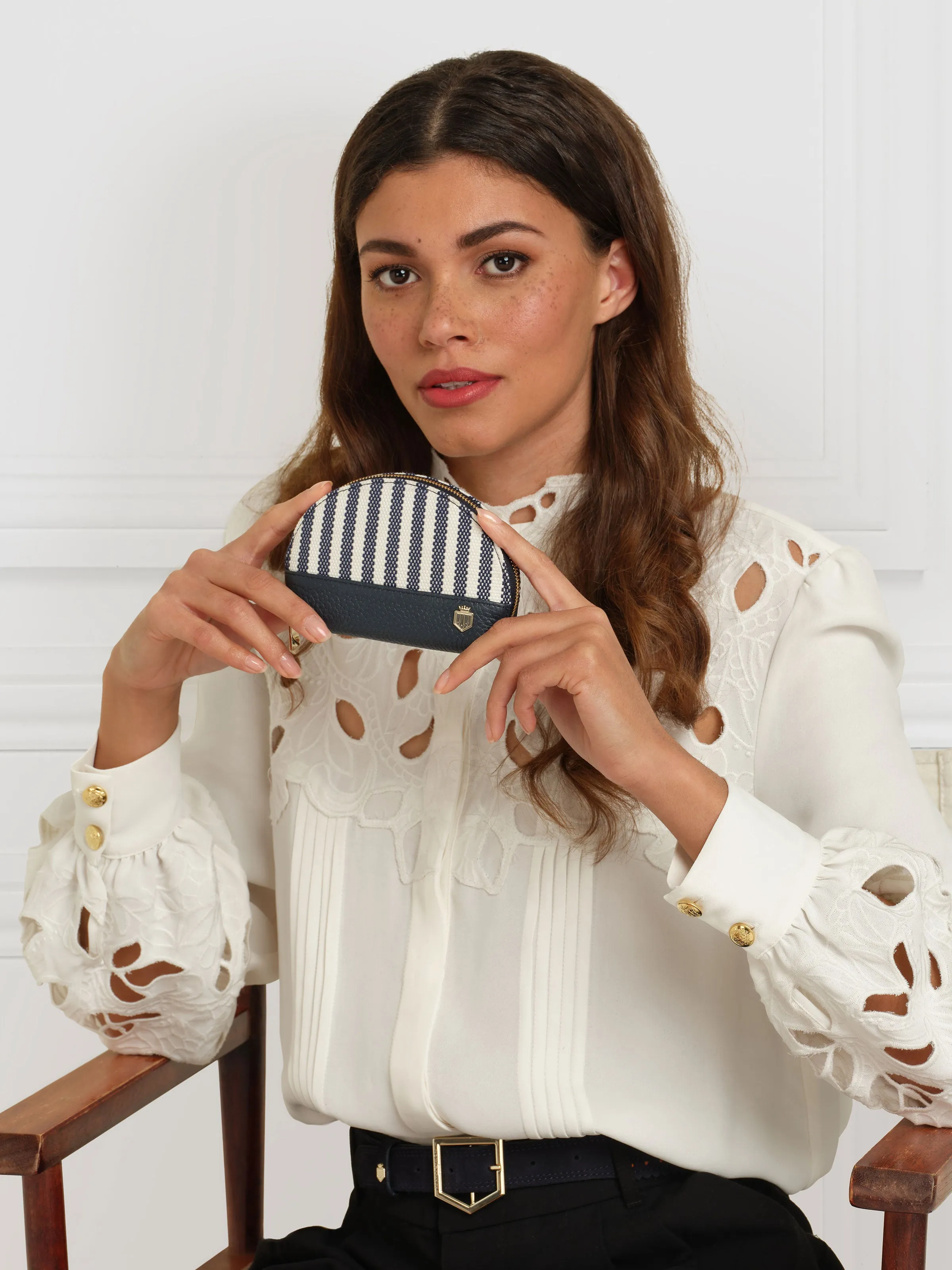 Chiltern Coin Purse - Navy Stripe