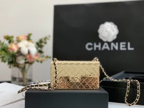 CHL Evening Flap Small Gold Bag For Women 12cm/4.5in