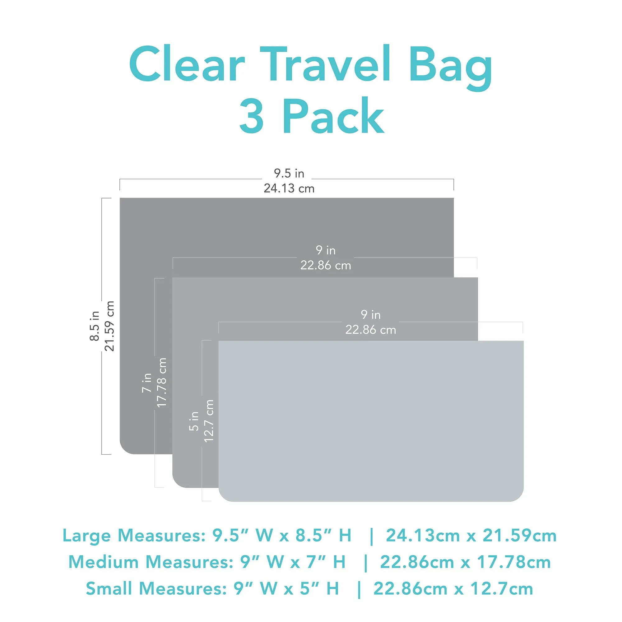 Clear Travel Bag 3 Pack: Yoga Pals