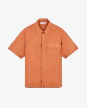 Comfort Fit Short Sleeve Overshirt Rust