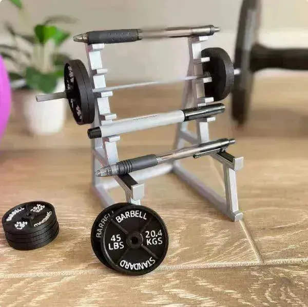 Creative Gym Inspired Barbell Desktop Pen Holder & Pencil Box