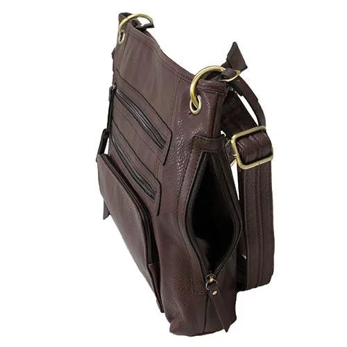 Cross Body Style Purse w-Holster - Large, Chocolate-Brown