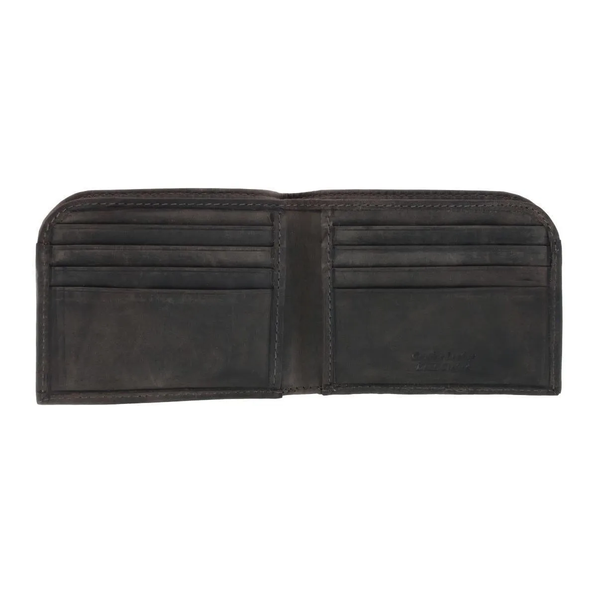 CTM® Men's Vintage Hunter Leather Curved Front Pocket Wallet