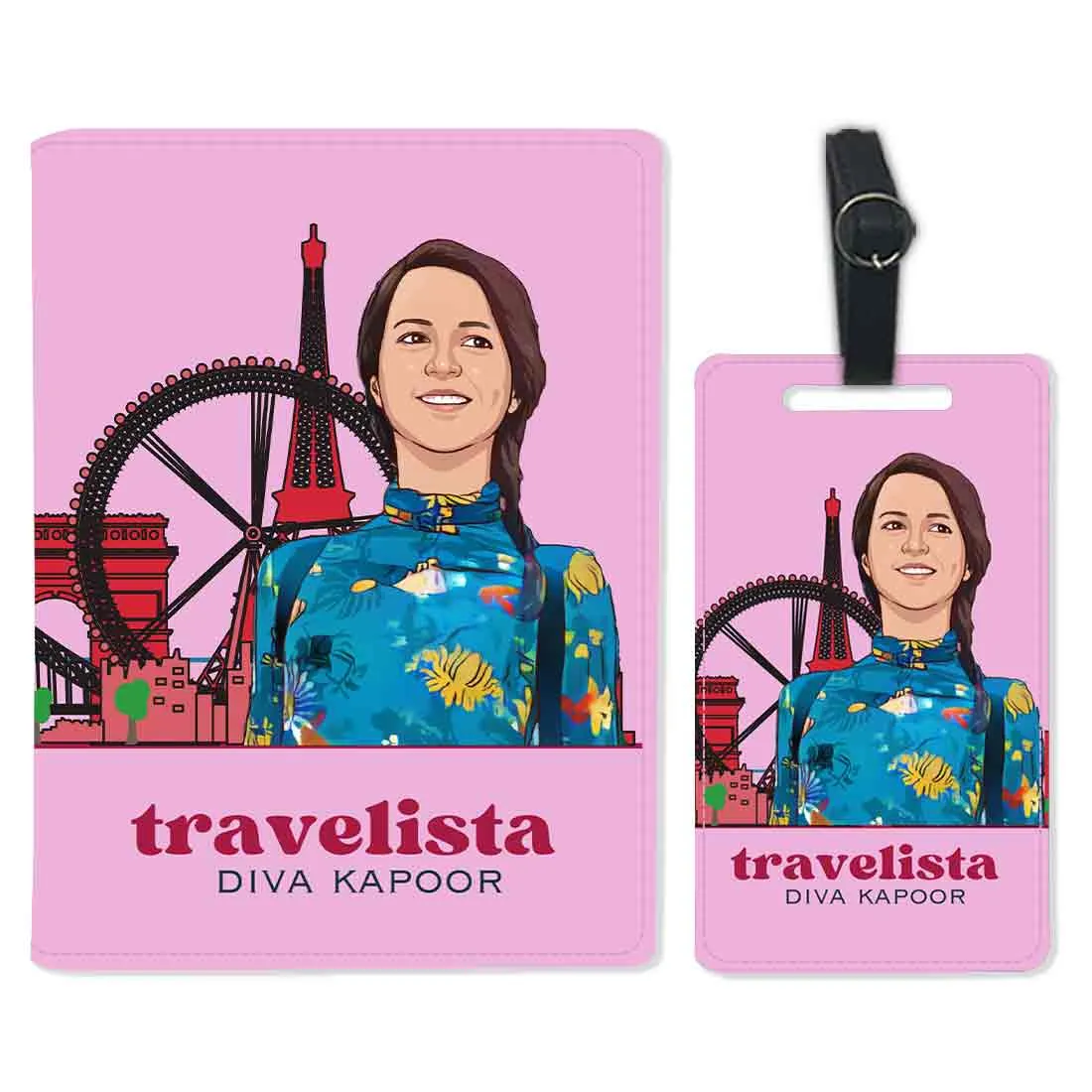 Custom Passport Cover With Your Portrait Art and Name