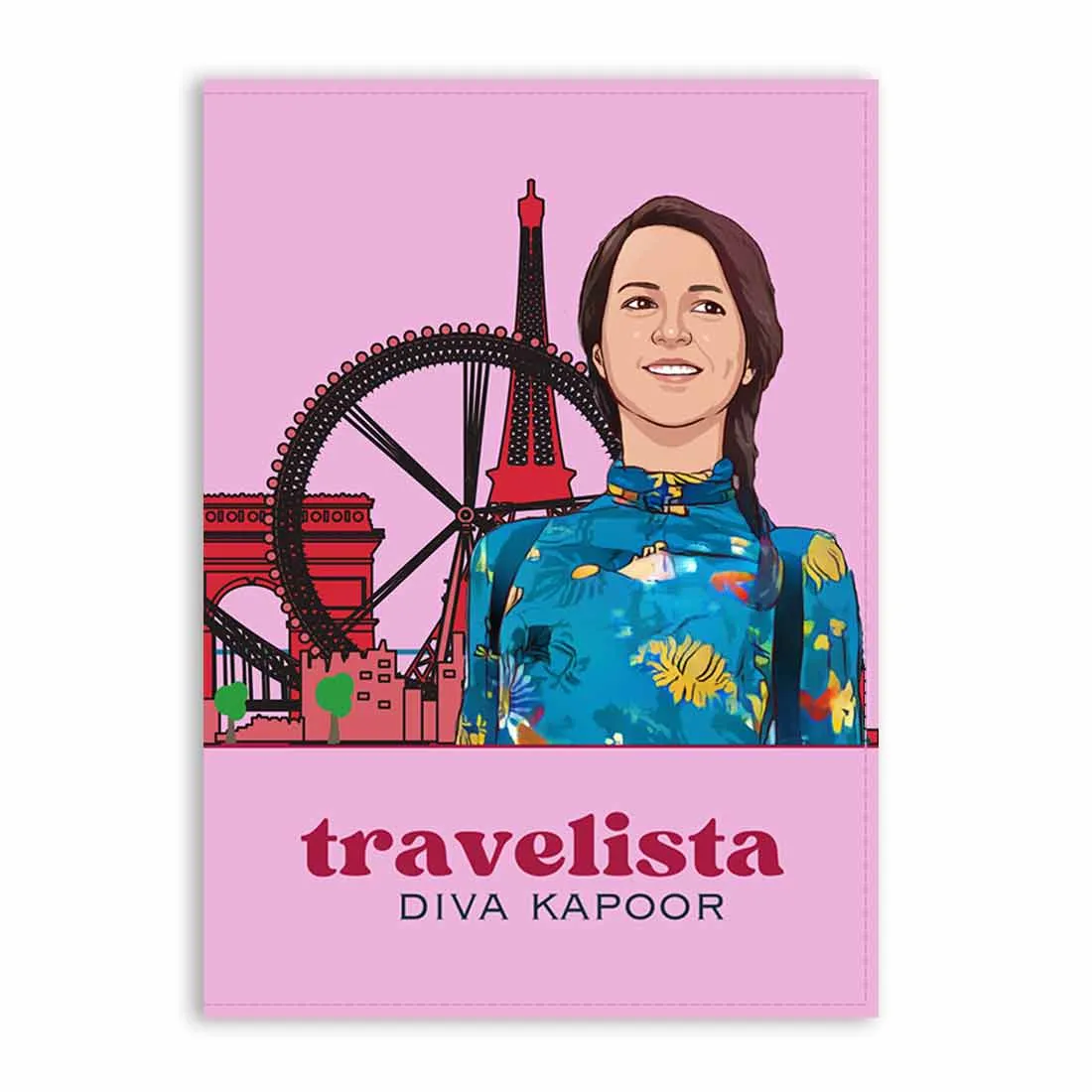 Custom Passport Cover With Your Portrait Art and Name