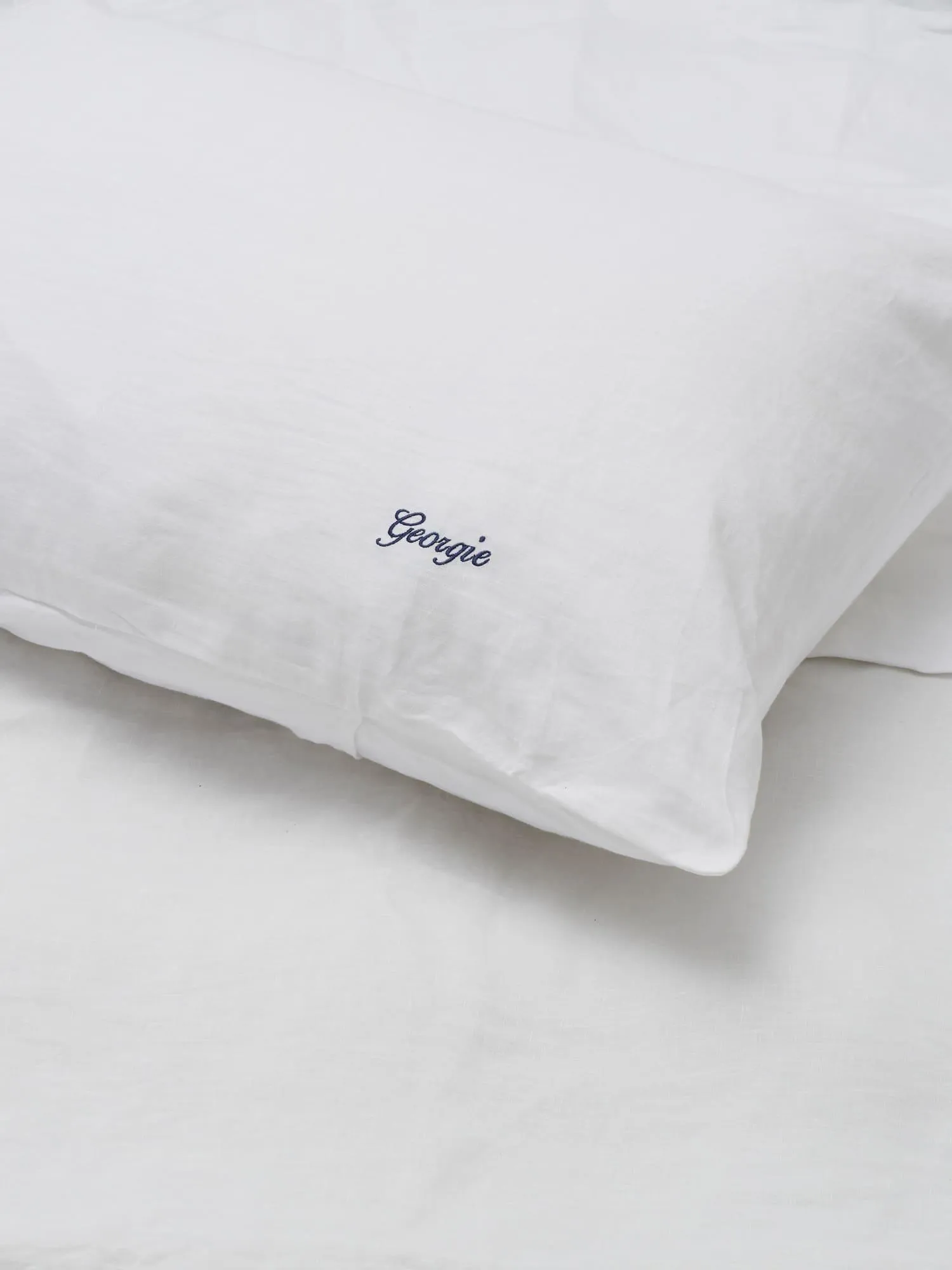 Custom Standard Linen Pillowcase set (of two) in White