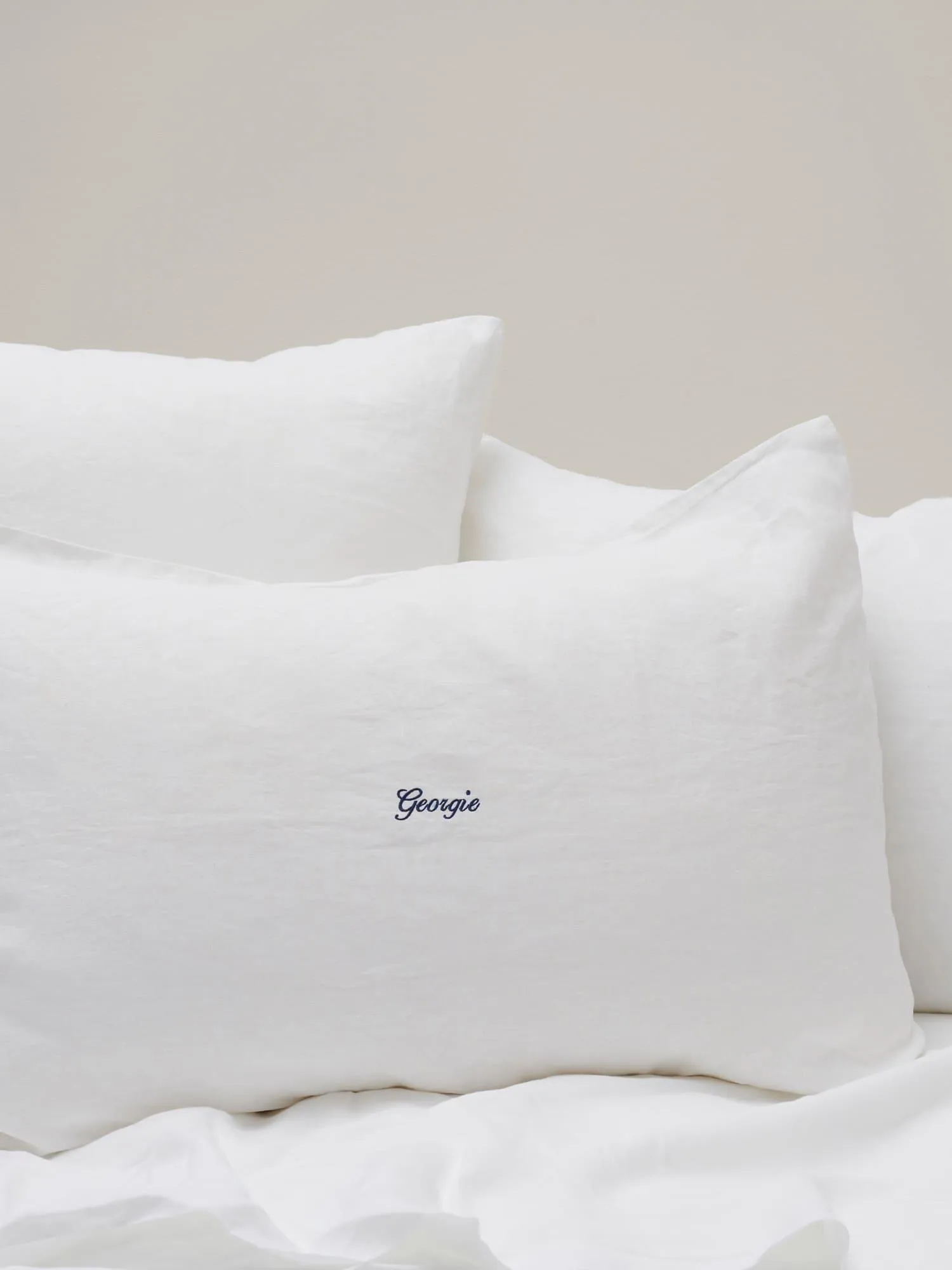 Custom Standard Linen Pillowcase set (of two) in White