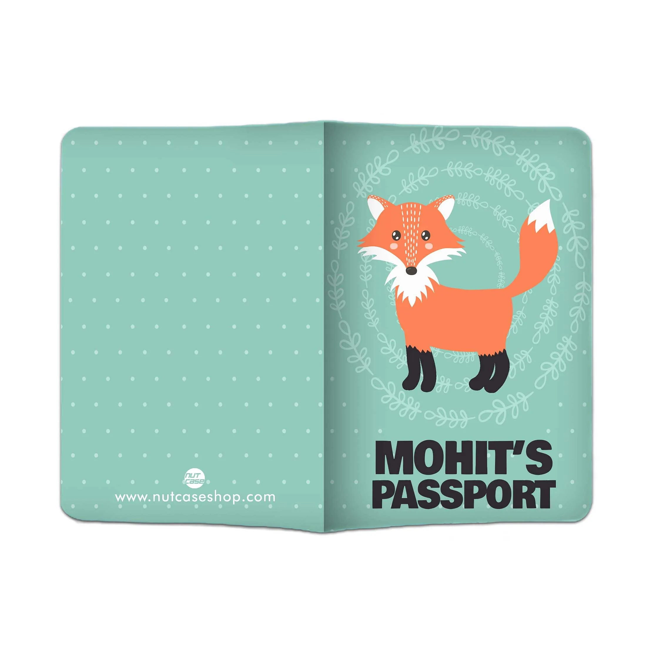 Customized Passport Cover for Him  -Fox Blue