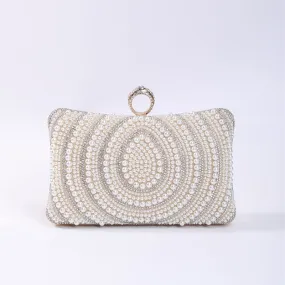 Dani Ivory Pearl Evening Clutch Bag - Gold