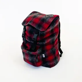 Day Pack - Red Black Gray Muted Plaid