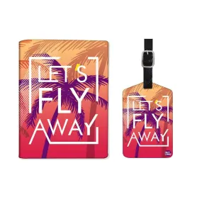 Designer Passport Cover and Luggage Tag Set - Let's Fly Away