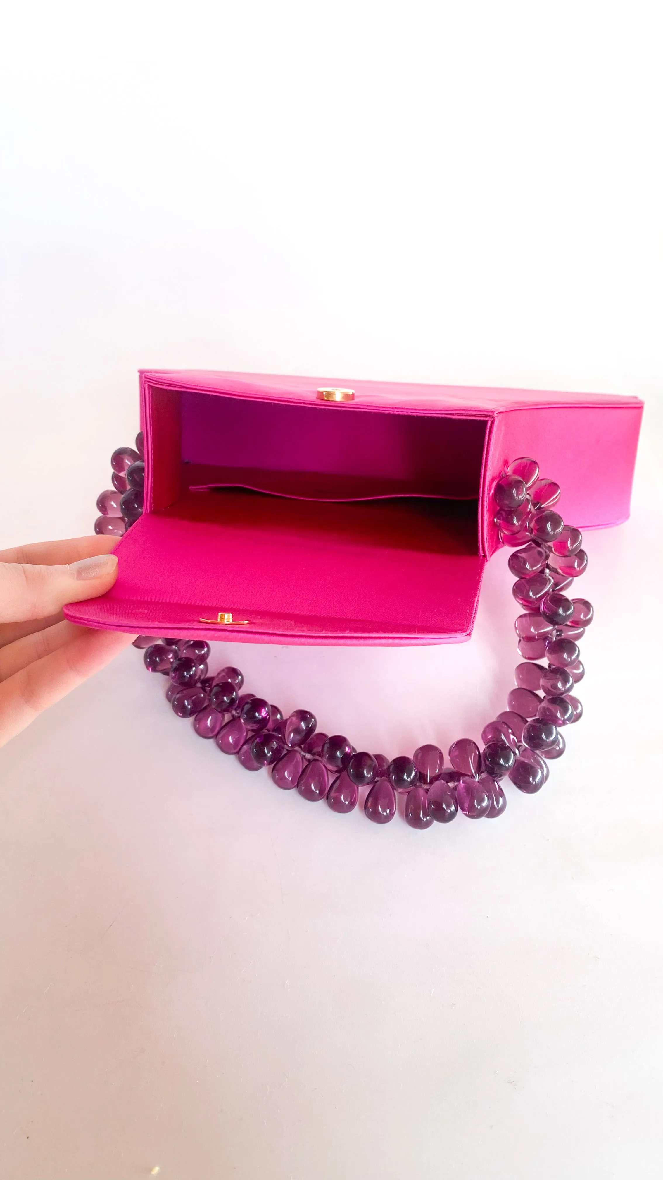 Designer Renaud Pellegrino Fuchsia Structured Handbag