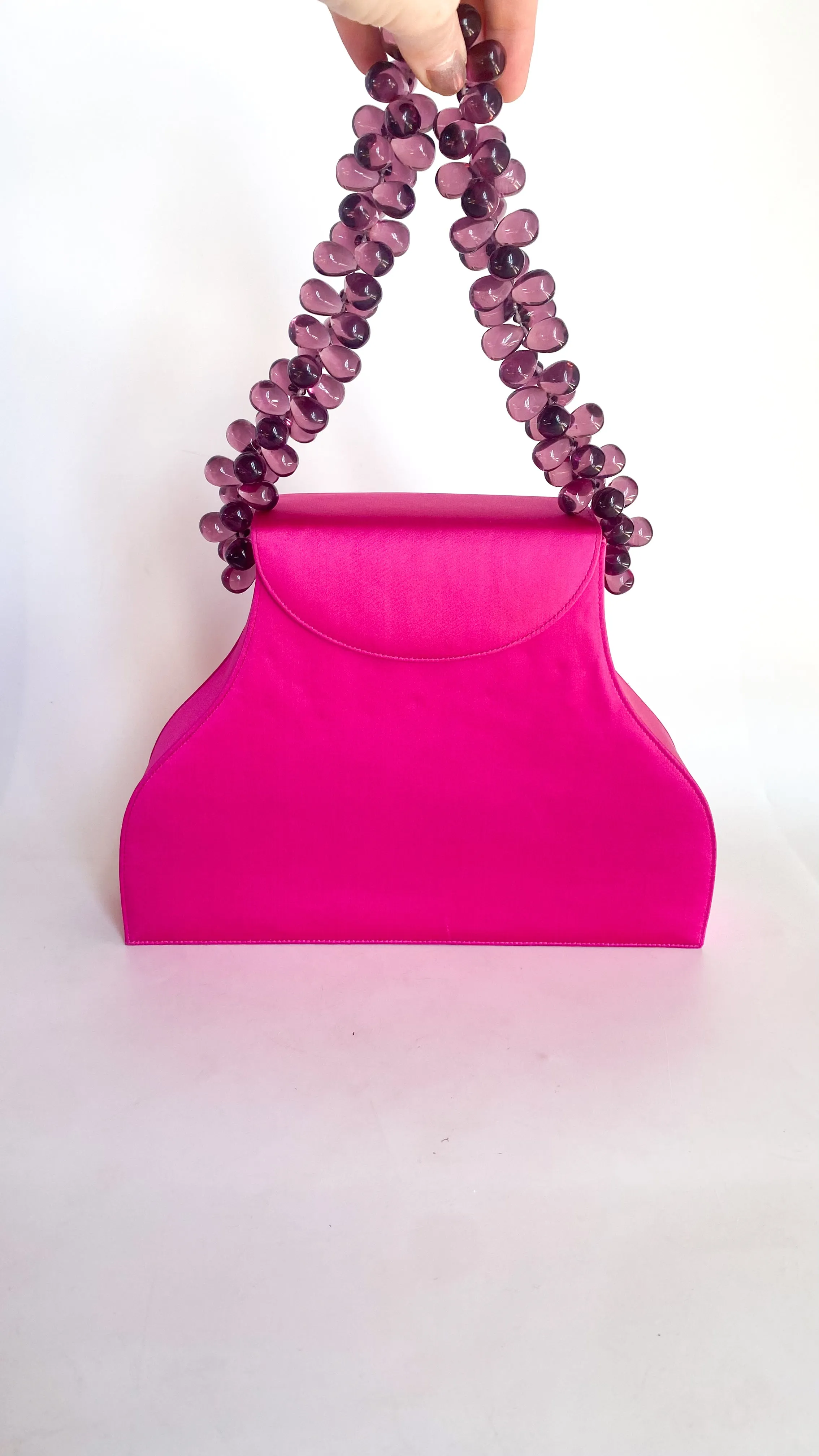 Designer Renaud Pellegrino Fuchsia Structured Handbag