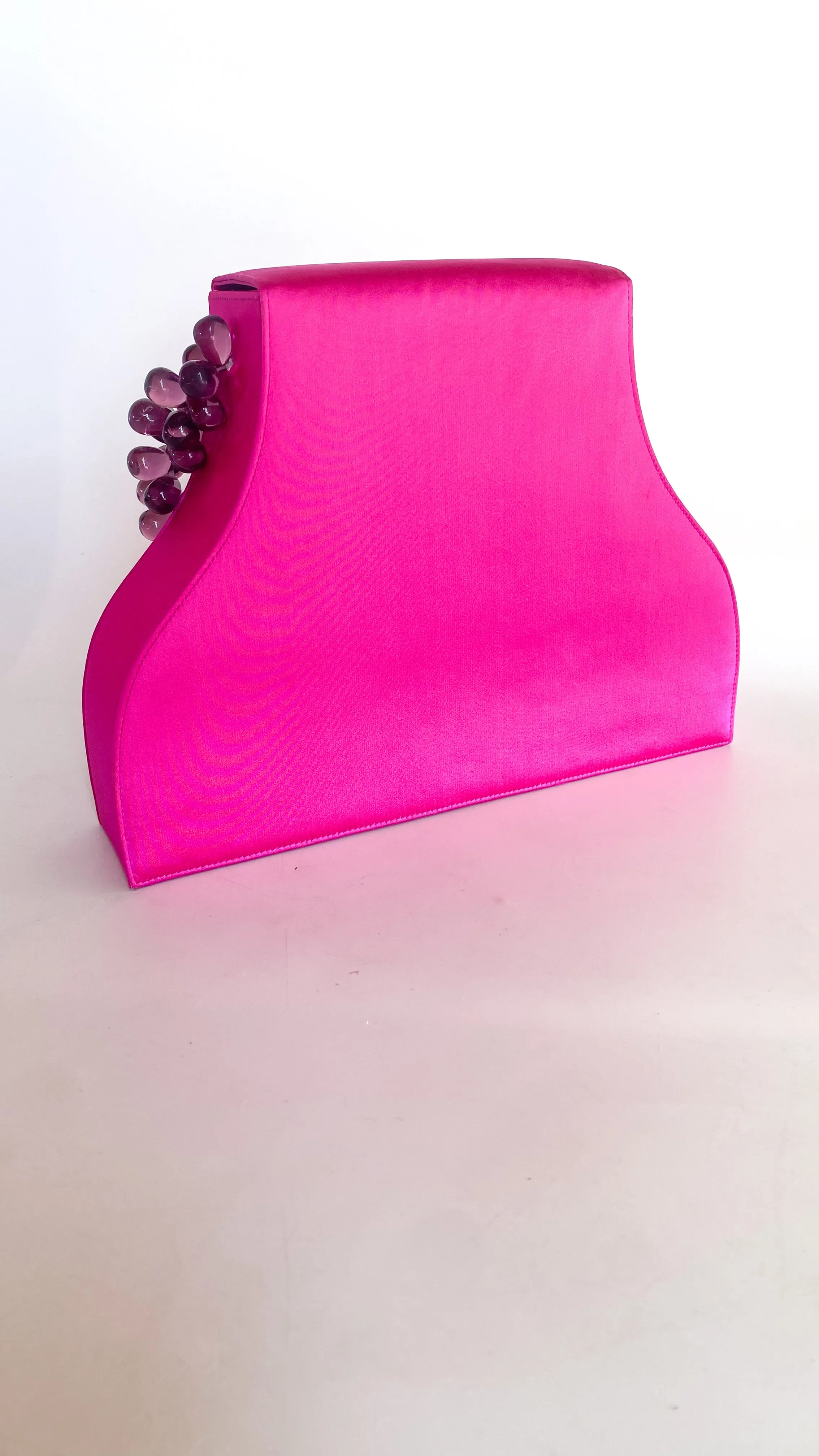 Designer Renaud Pellegrino Fuchsia Structured Handbag