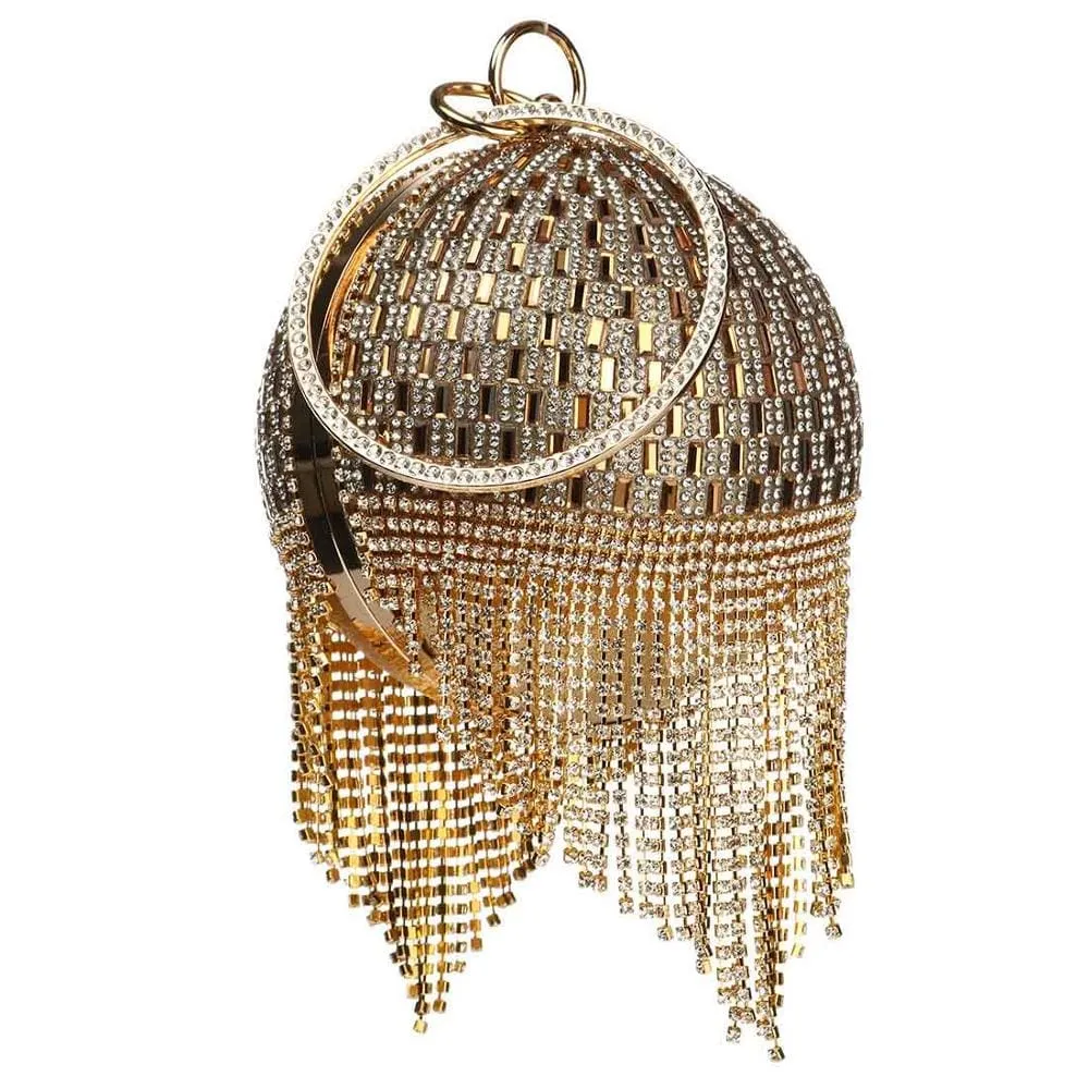 Diamond Tassels Rhinestone Round Ball Wedding Party Bags