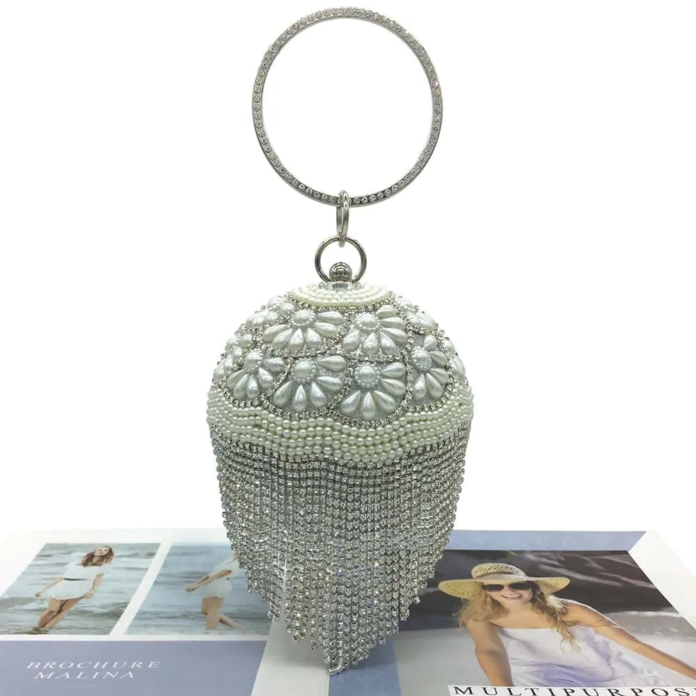 Diamond Tassels Rhinestone Round Ball Wedding Party Bags