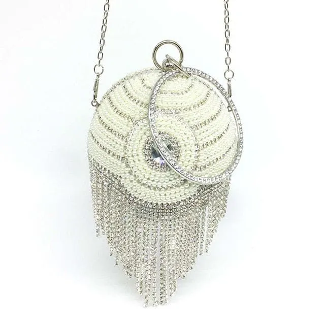 Diamond Tassels Rhinestone Round Ball Wedding Party Bags