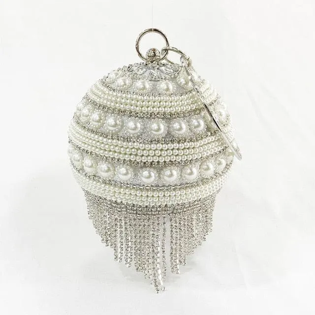 Diamond Tassels Rhinestone Round Ball Wedding Party Bags