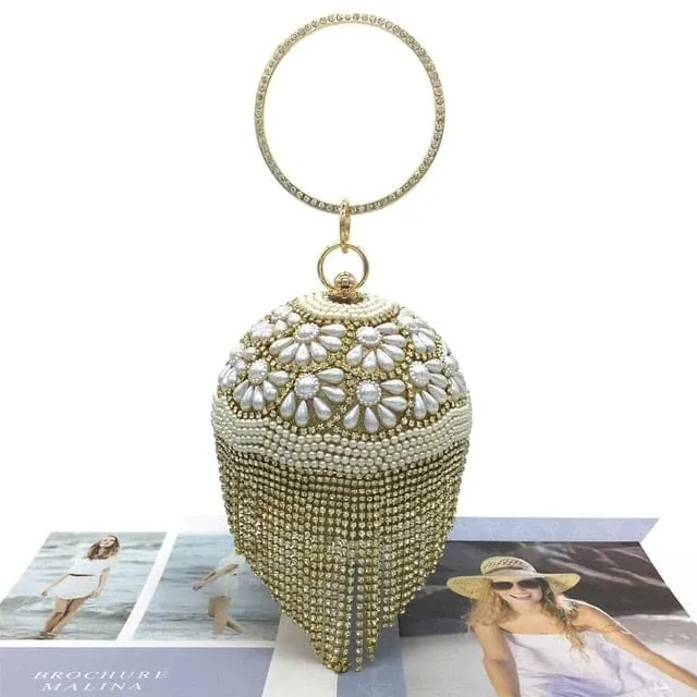 Diamond Tassels Rhinestone Round Ball Wedding Party Bags